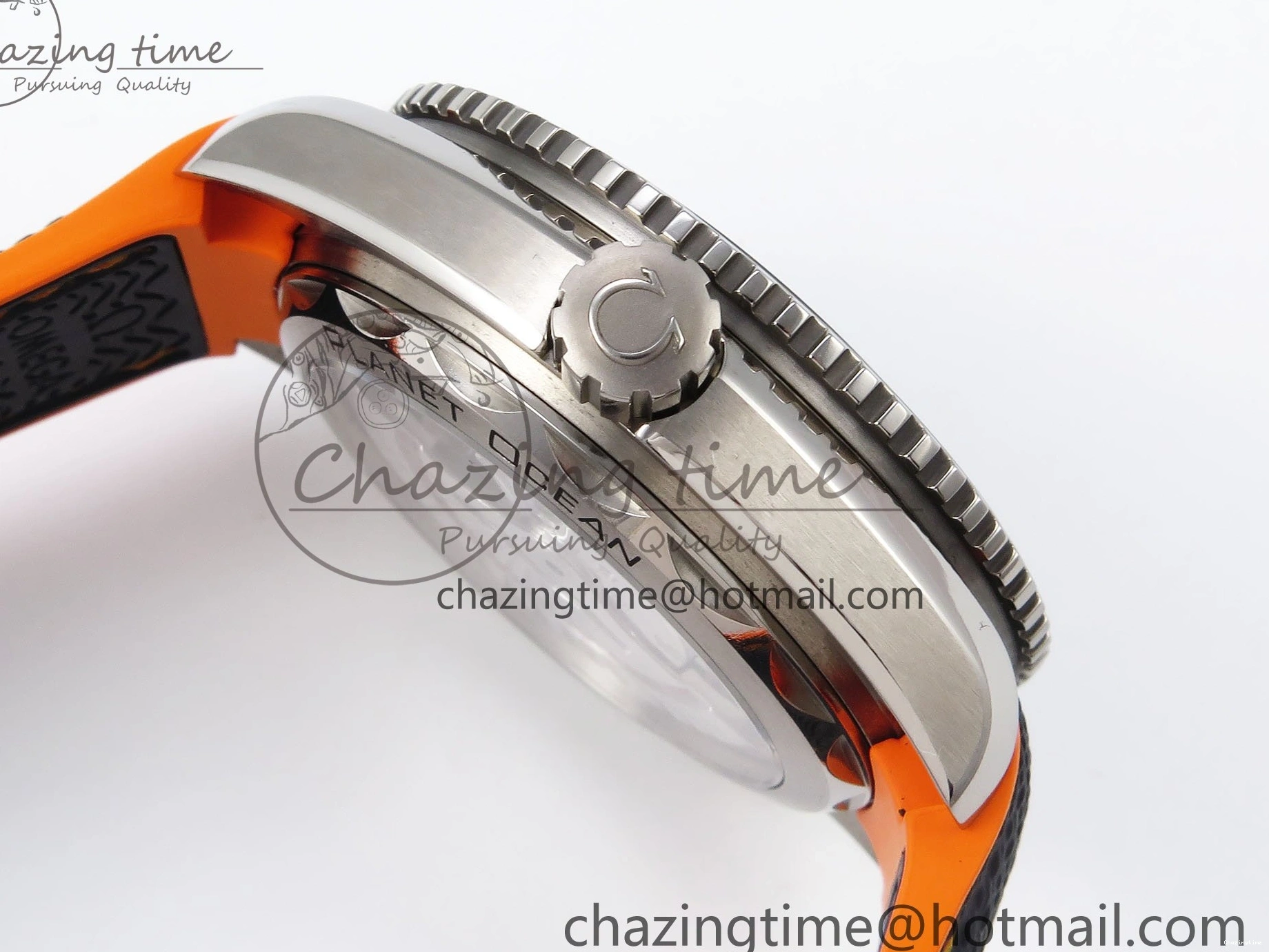 1226 Comfortable Planet Ocean 43.5mm SS VSF 1:1 Best Edition Black Orange Bezel Gray Dial on Nylon Strap A8900 Super Clone V 7730